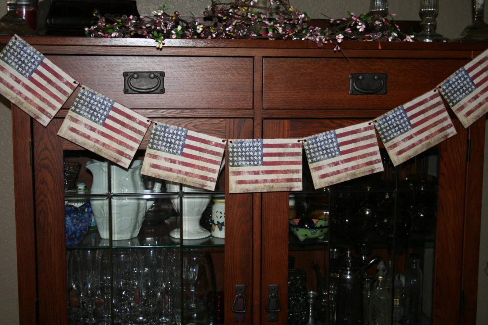 4. Vintage American Flag on a Banner