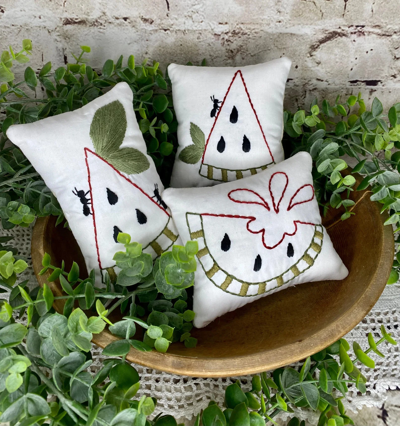 13. Mini almohadillas con sandía