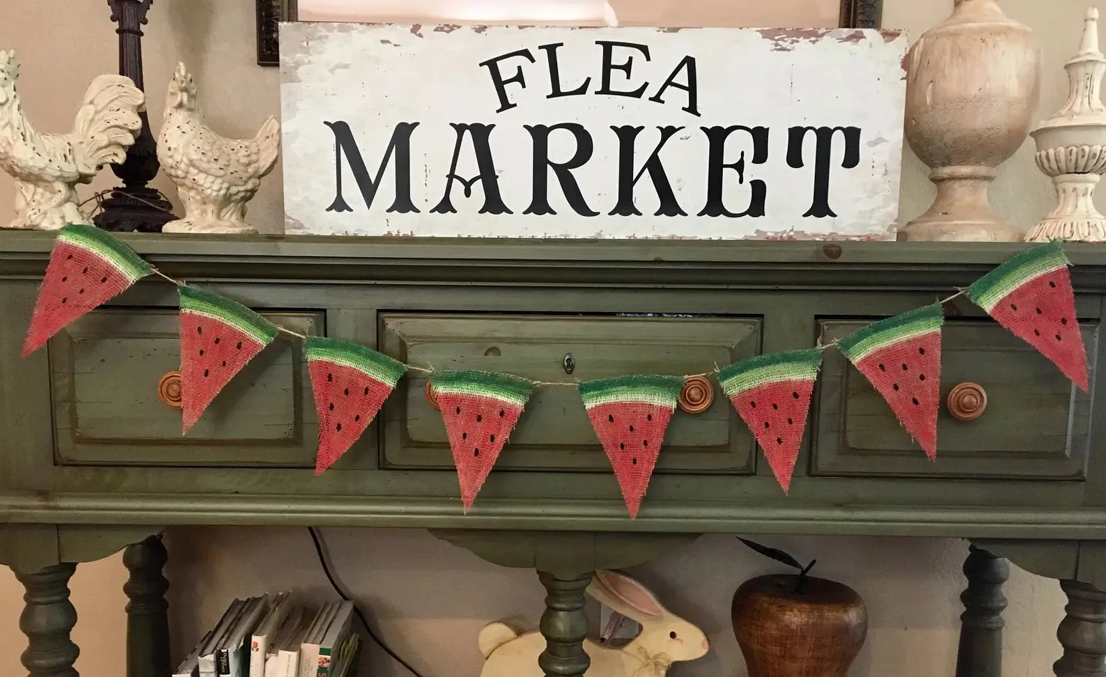 10. Rodajas de sandía de lino a mano