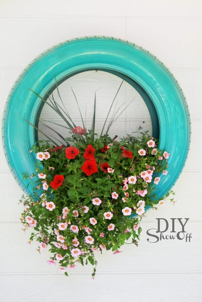 8. DIY-Projekt für einen Blumentopf aus Reifen