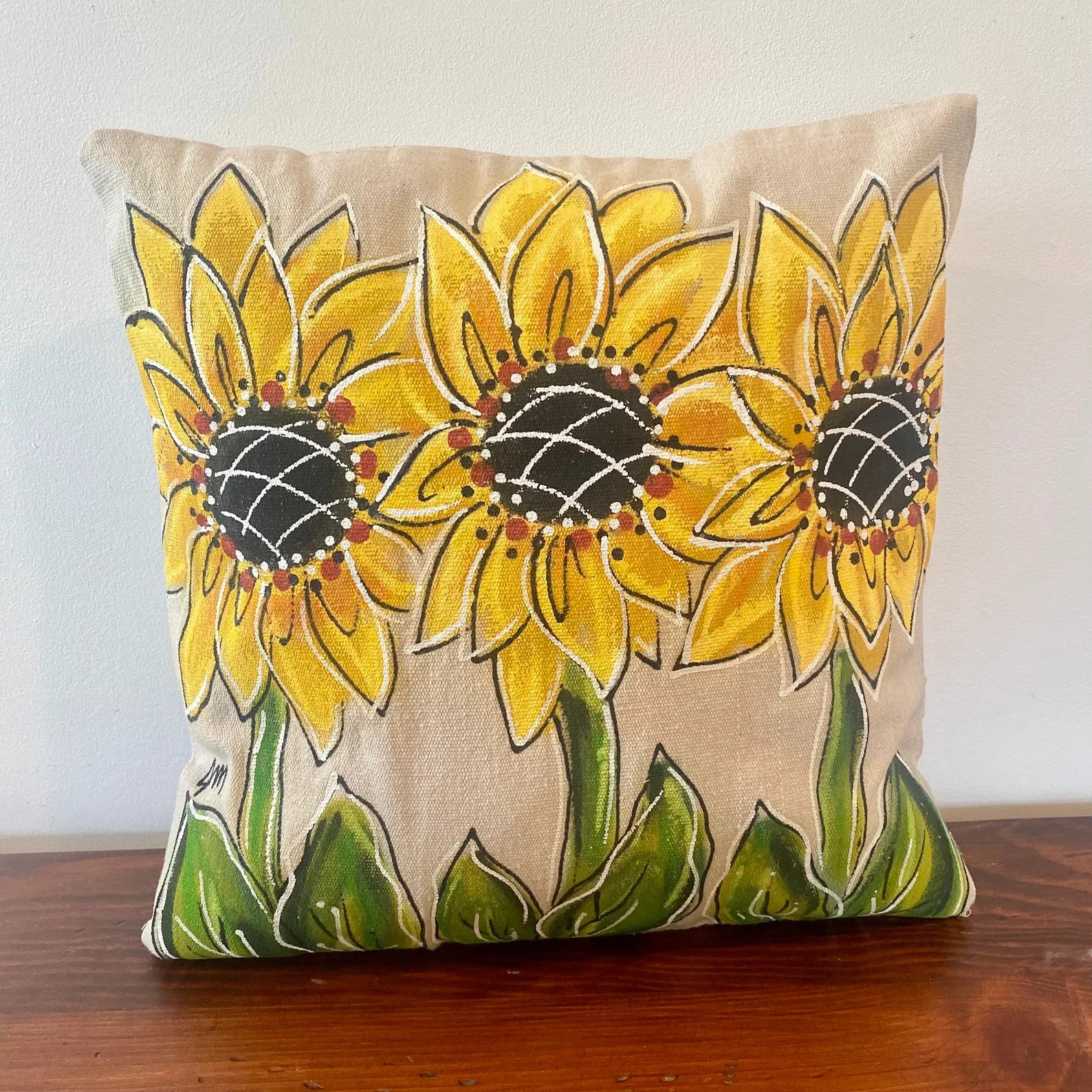 5. Handwritten Sun Pillow
