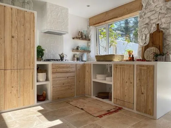 Inspiration for Wooden Stone Kitchen Lighting