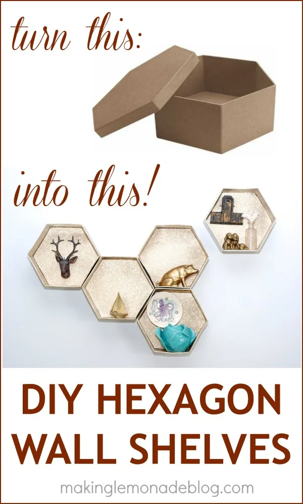 5. Estanterías paredes hexagonales DIY
