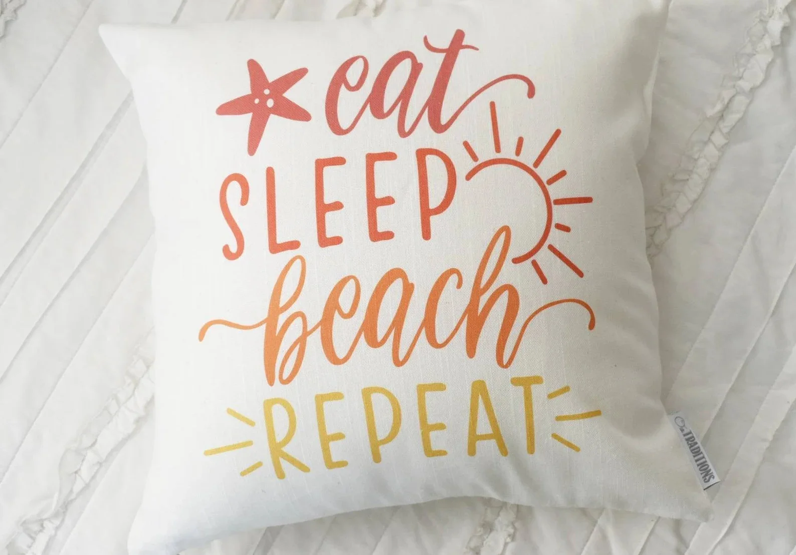 10. eat sleep beach repeat Summer 枕套