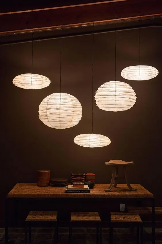 Japanese lamp with atmospheric lighting