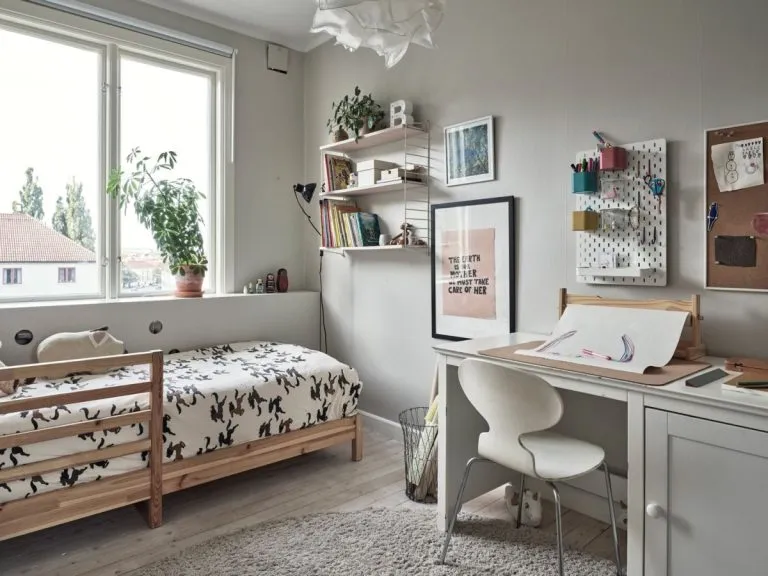 Scandinavian Children's Room with Desk