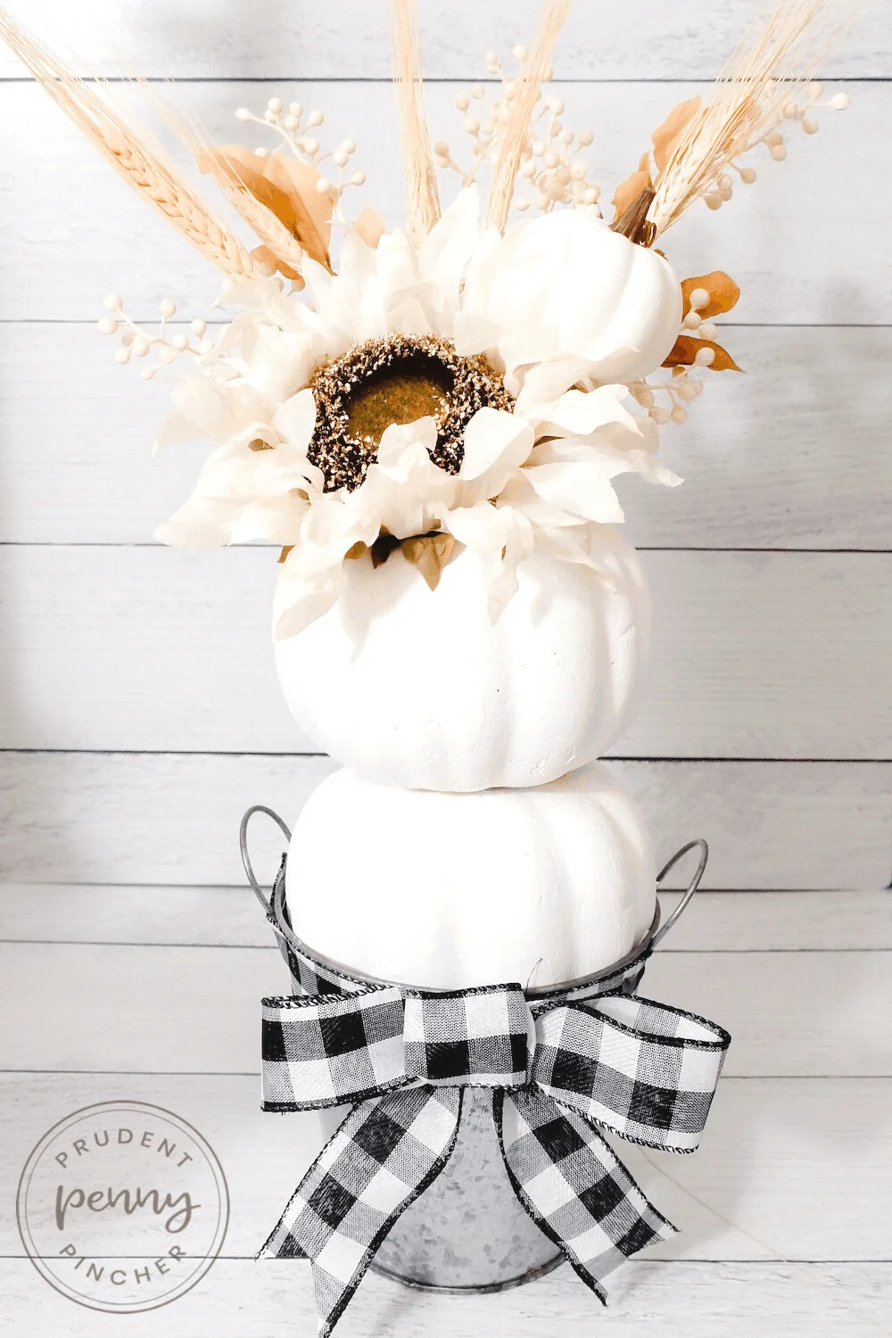 13. DIY Dollar Store Pumpkin Topiary for Autumn