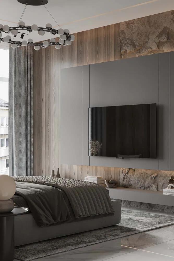 卧室电视的美丽视角