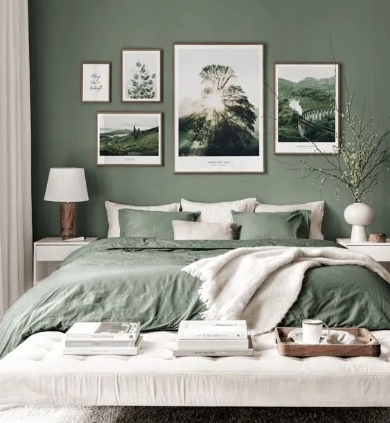 Relaxing and Stylish Green Bed for Bedroom