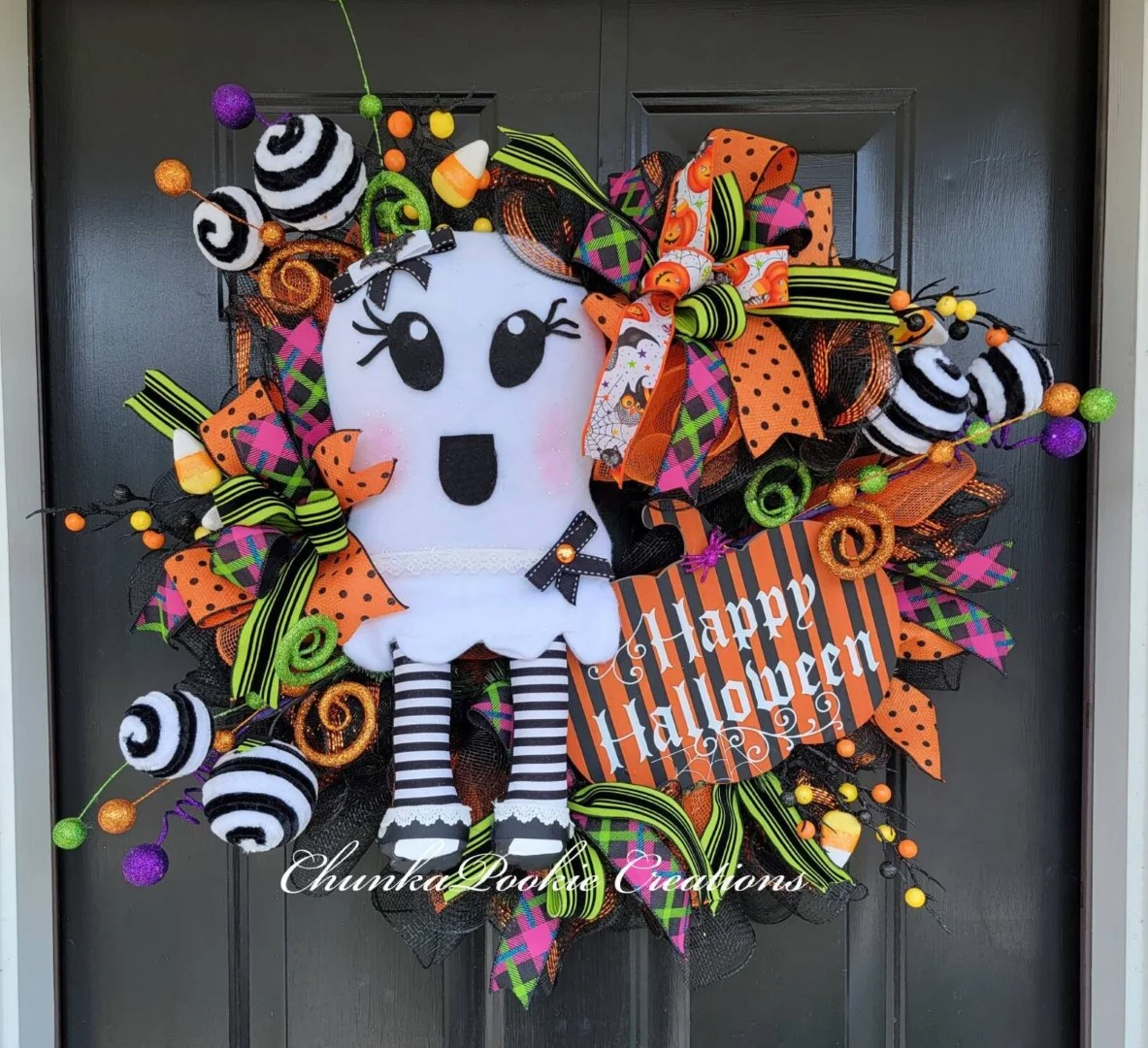 4. Guirnalda de fantasma de Halloween con fantasía