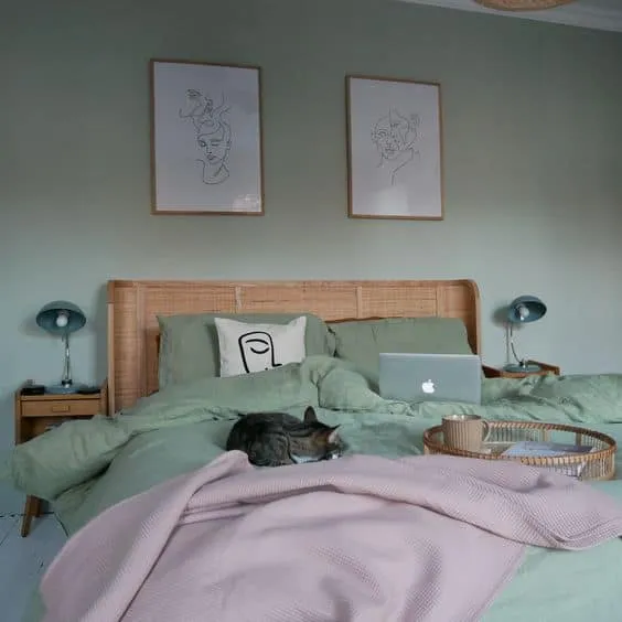 Relaxing and Stylish Green Bed for Bedroom