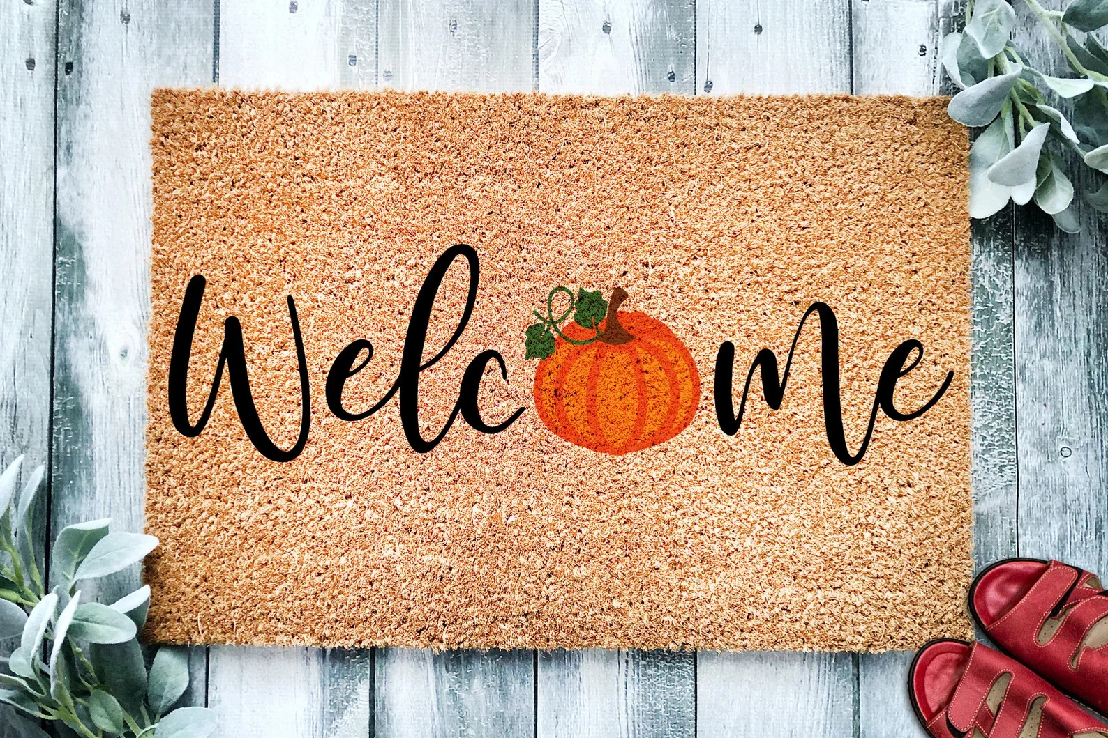 4. Alfombra con la frase Welcome Pumpkin