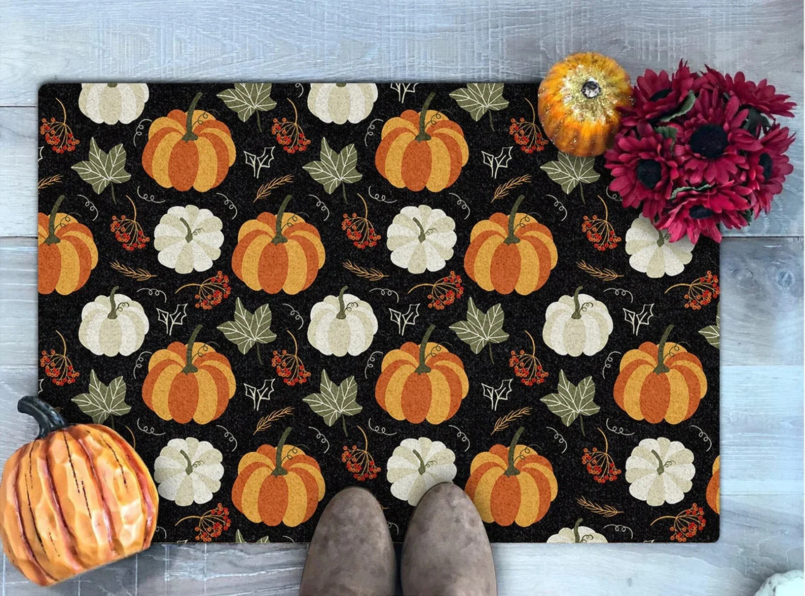 14. Alfombra con la frase Pumpkin Welcome