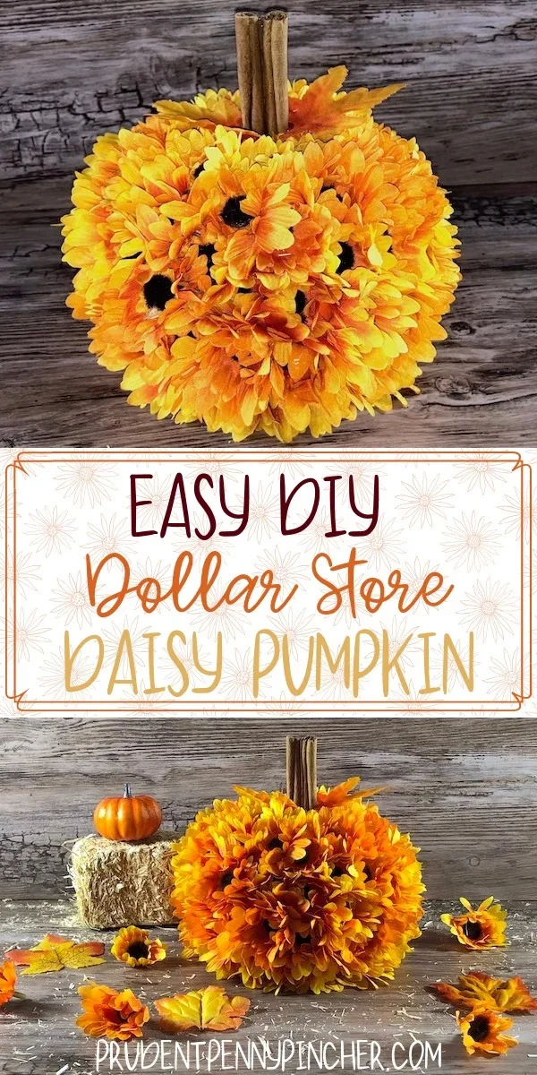 4. Easy Dollar Store Craft with Sunflower Pumpkin