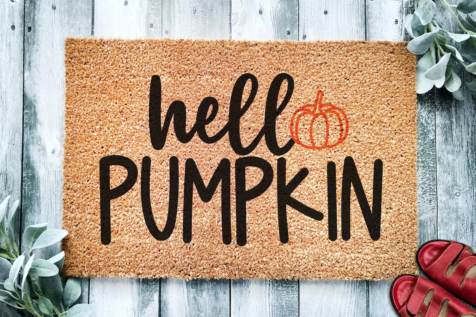 8. Alfombra con la frase Hello Pumpkin