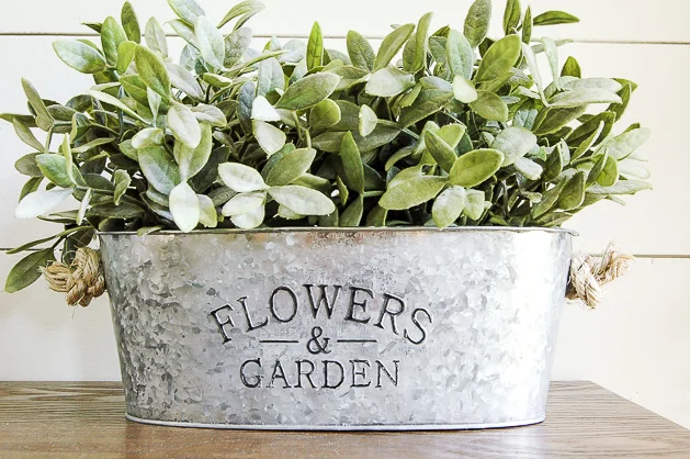 7. EASY OLD CHEAP GALVANIZED GARDEN PIECE