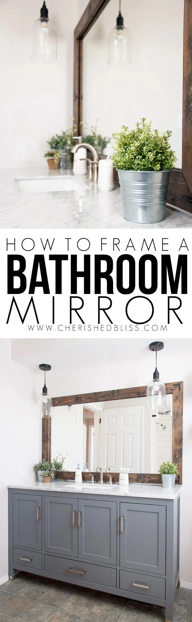 6. DIY Bathroom Mirror Frame