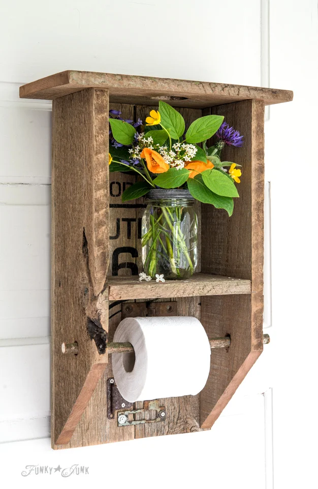12. DIY Bathroom Organization Idea Using a Reclaimed Shelf