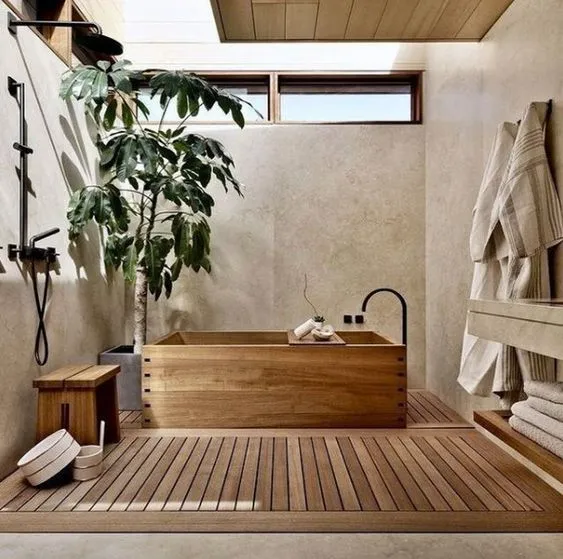 Ideas for Bathroom with Wooden Floor