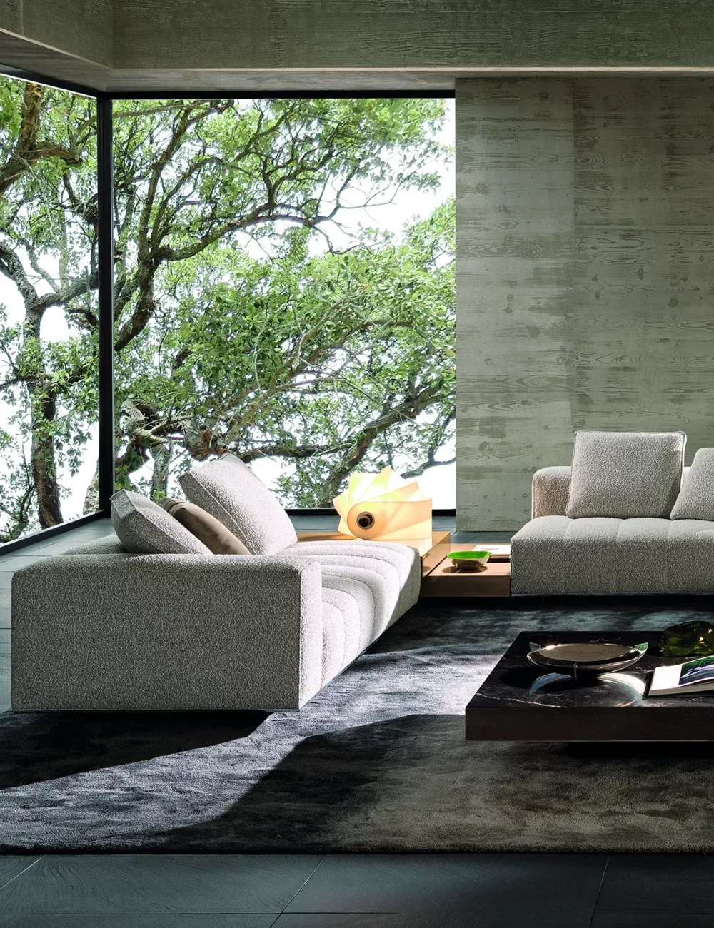 冬季全季圆形羊毛沙发，营造温馨氛围