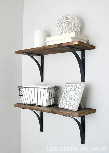 14. RUSTIC DIY Bathroom Shelf