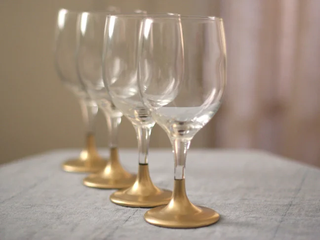 5. DIY Gold Clay Holiday Glasses