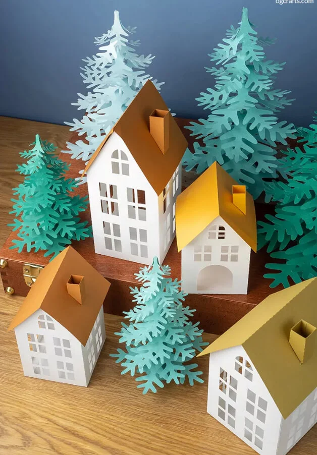 12. Casas recortadas con papel