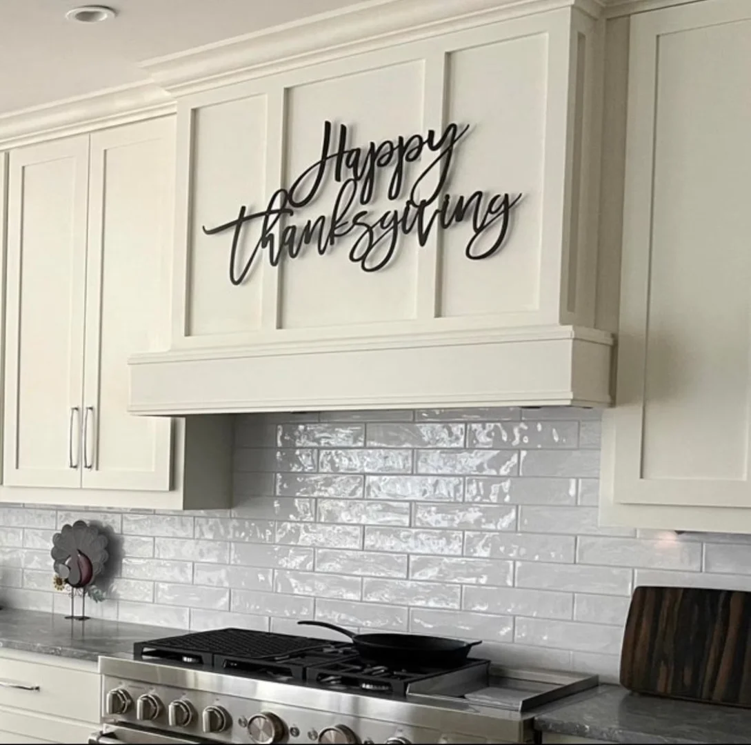 3. Palabra metálica de Feliz Día de Acción de Gracias