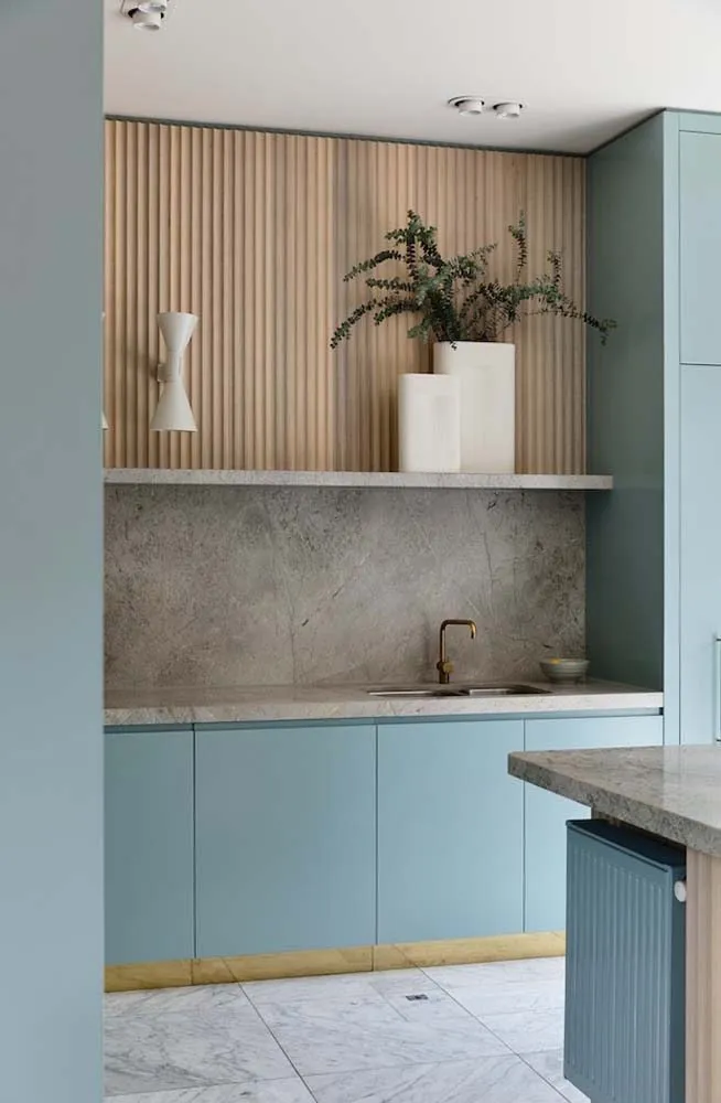 蓝色和白色调的厨房灵感设计
