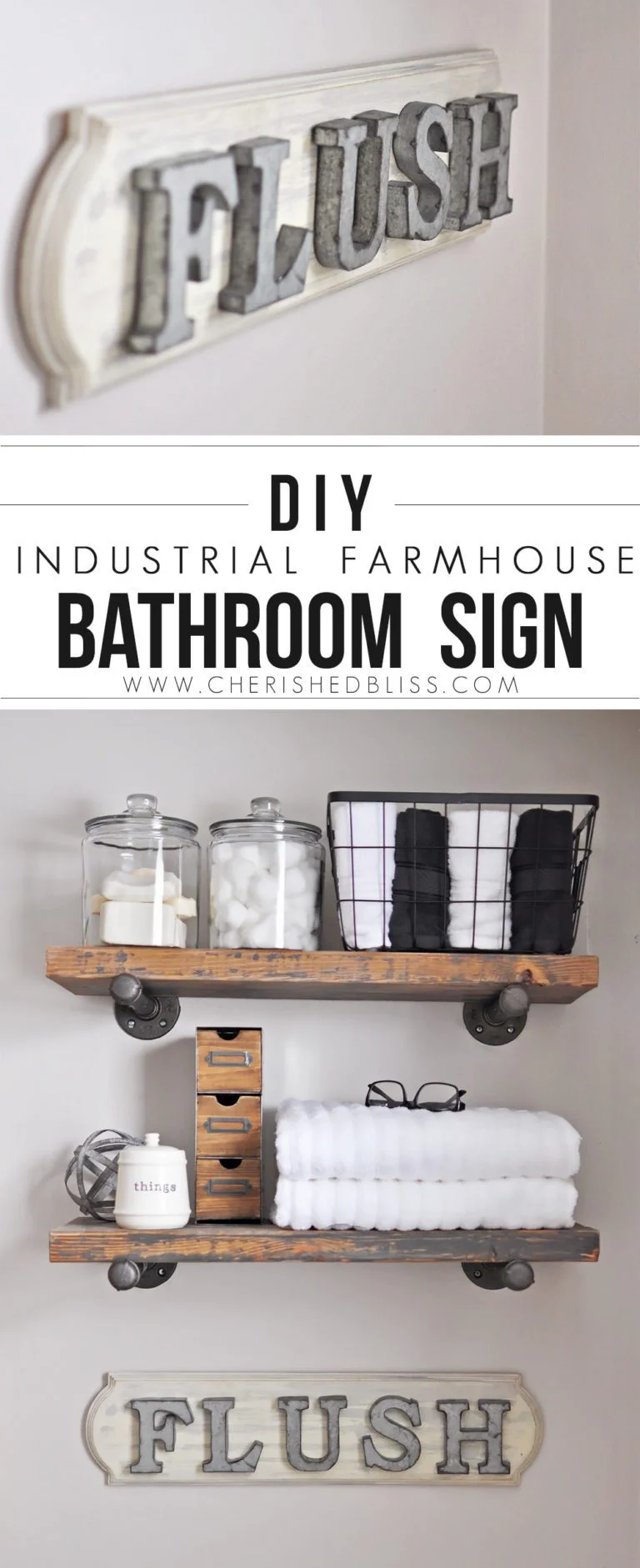 10. DIY Industrial Farmhouse Bathroom Sign