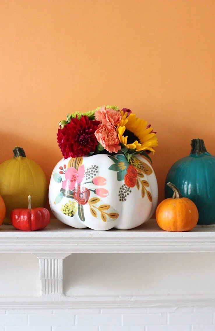 3. CALABAZAS FLORES-VASOS DIY