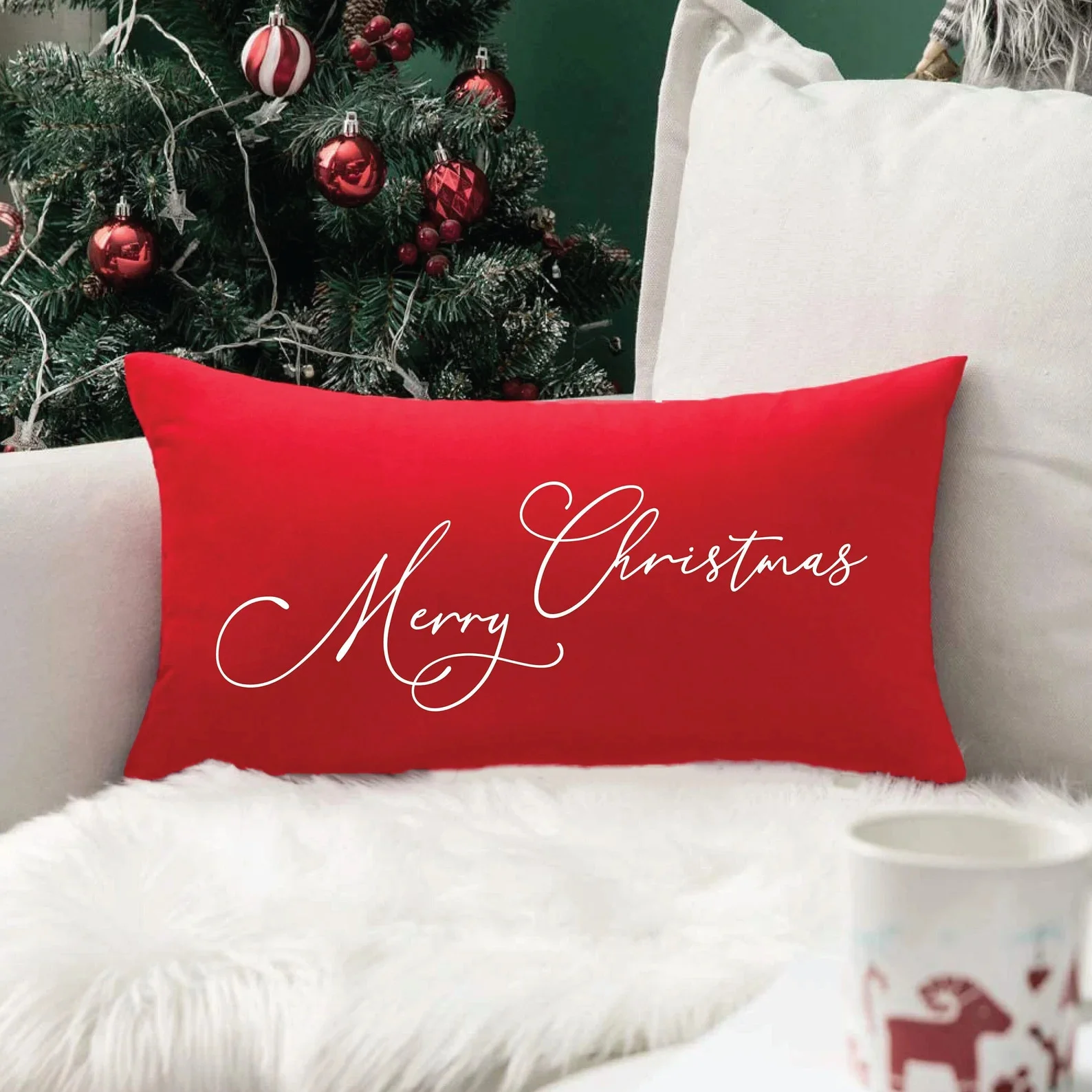 6. Kissen mit Weihnachtsgruß