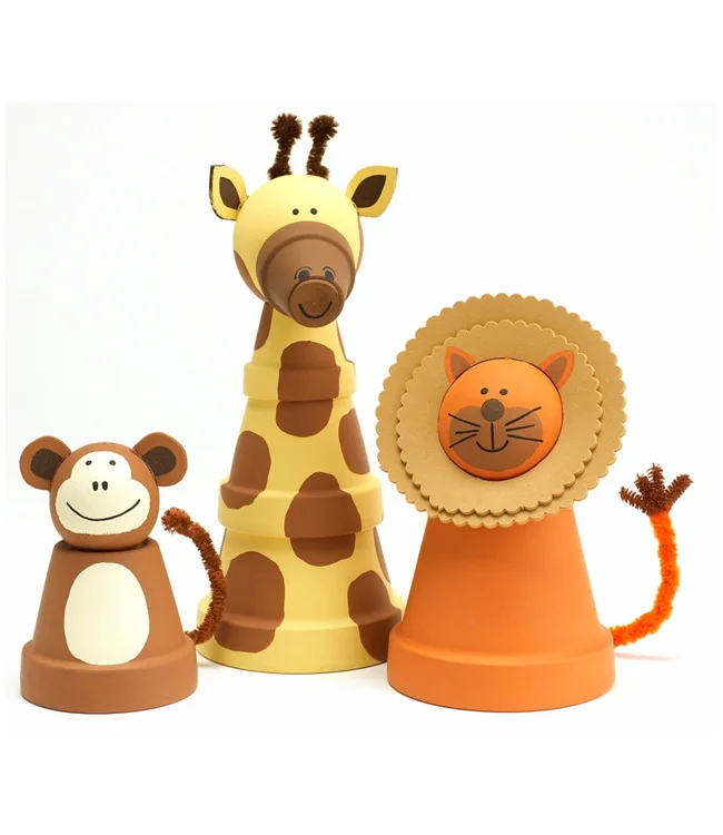 8. DIY Brick Animals from Planters