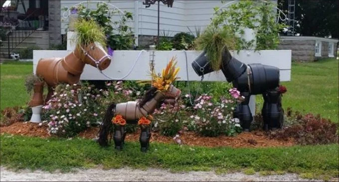 10. Charming DIY Brick Horses