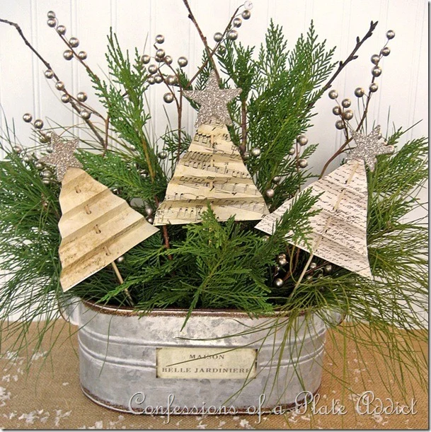 7. Shabby Table Centerpiece with Vintage Paper
