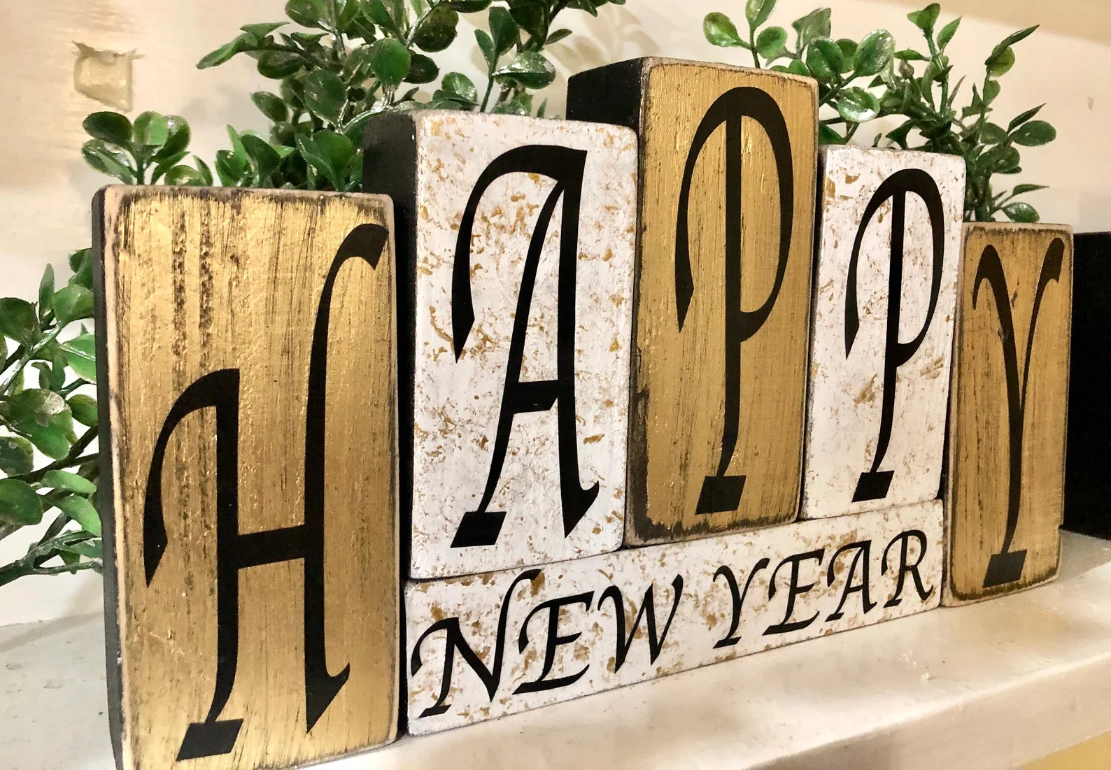 2. Bloques de madera del Año Nuevo