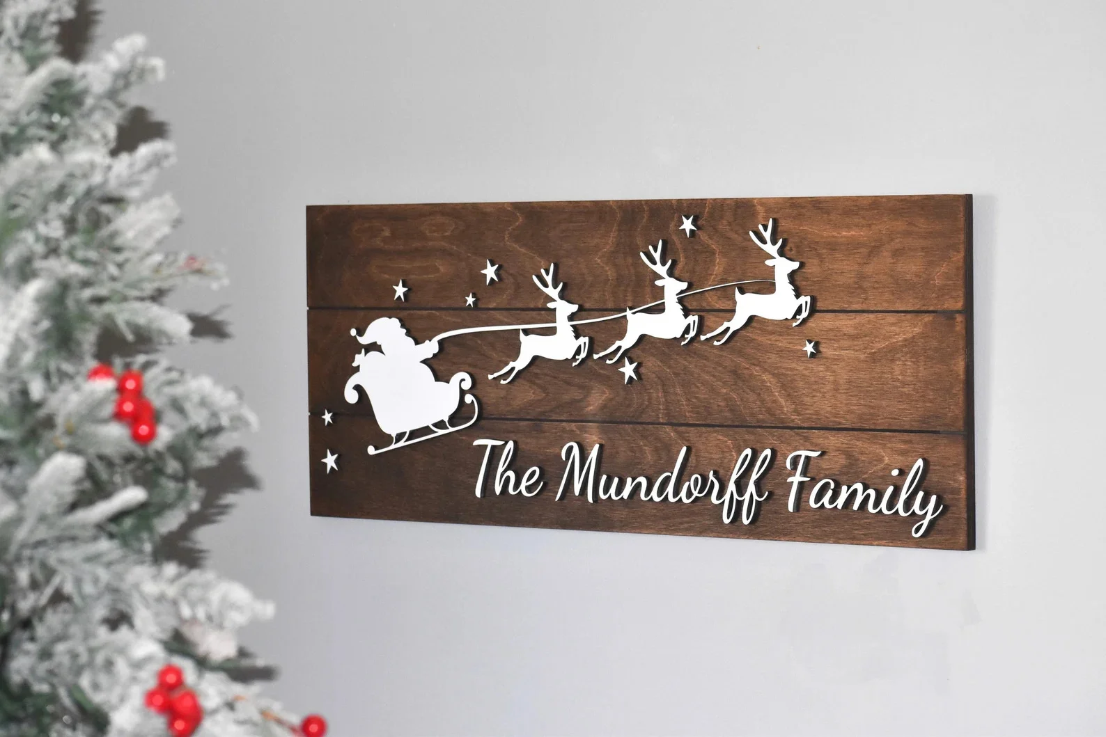 2. Señal con Santa Claus y apellido familiar