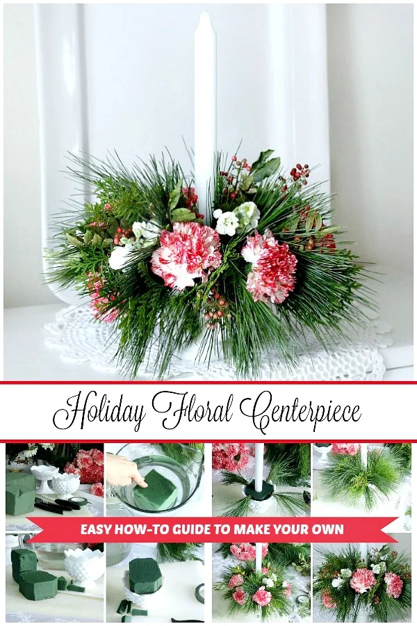 15. Floral Christmas Centerpiece