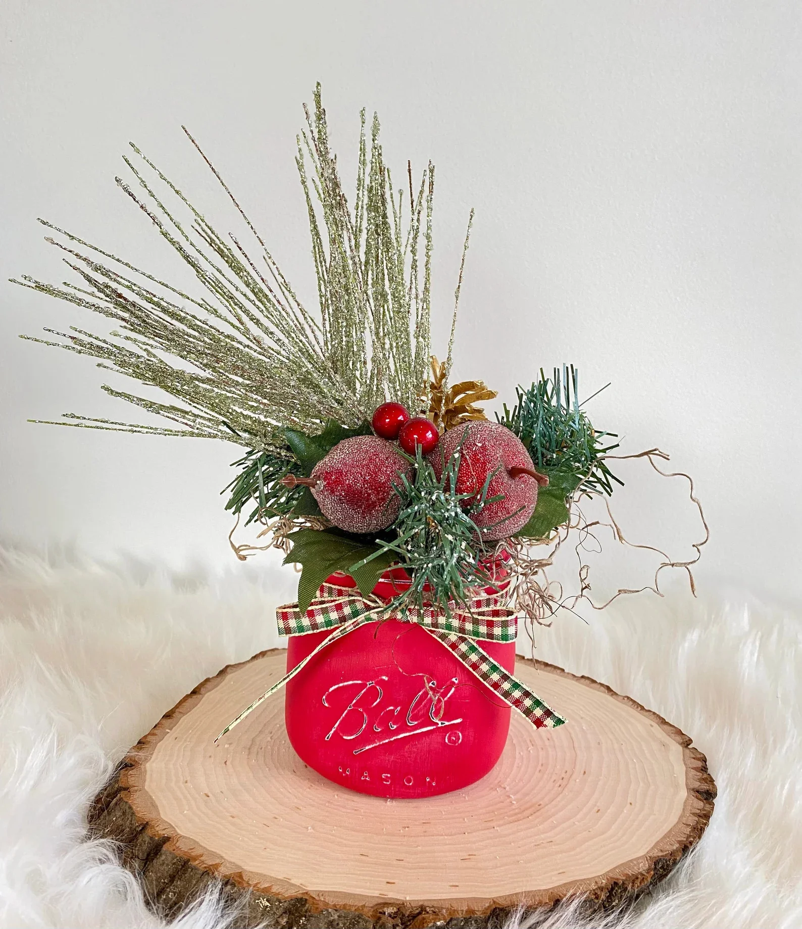 3. Winter Jar Filled with Holiday Branches