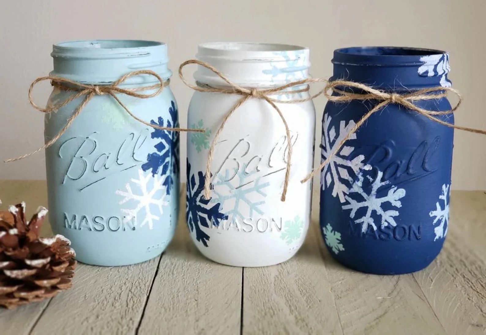 11. Jars with Snowflakes