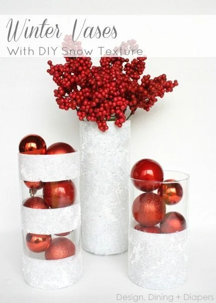 4. Winter Vases from Dollar Store Items