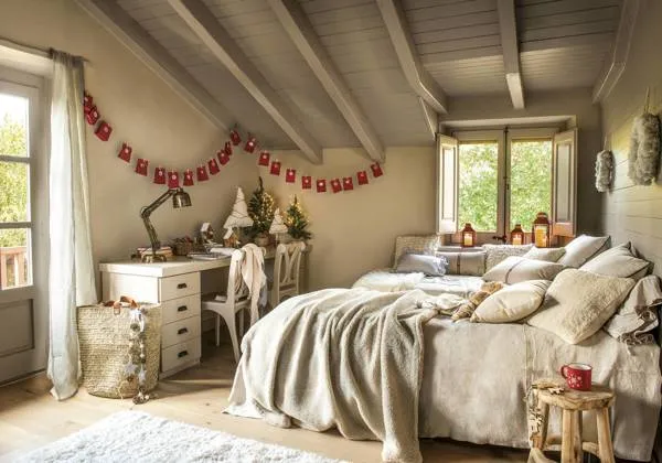 木制房屋打造完美的冬日温馨圣诞