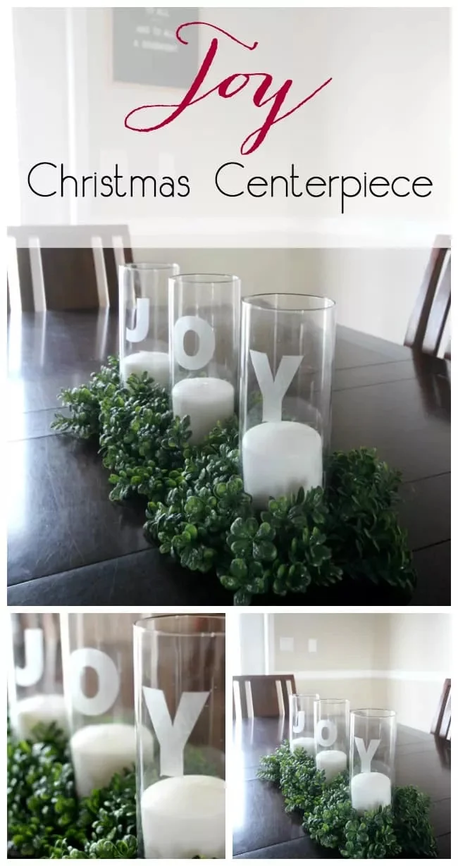 13. Engraved Glass Christmas Centerpiece