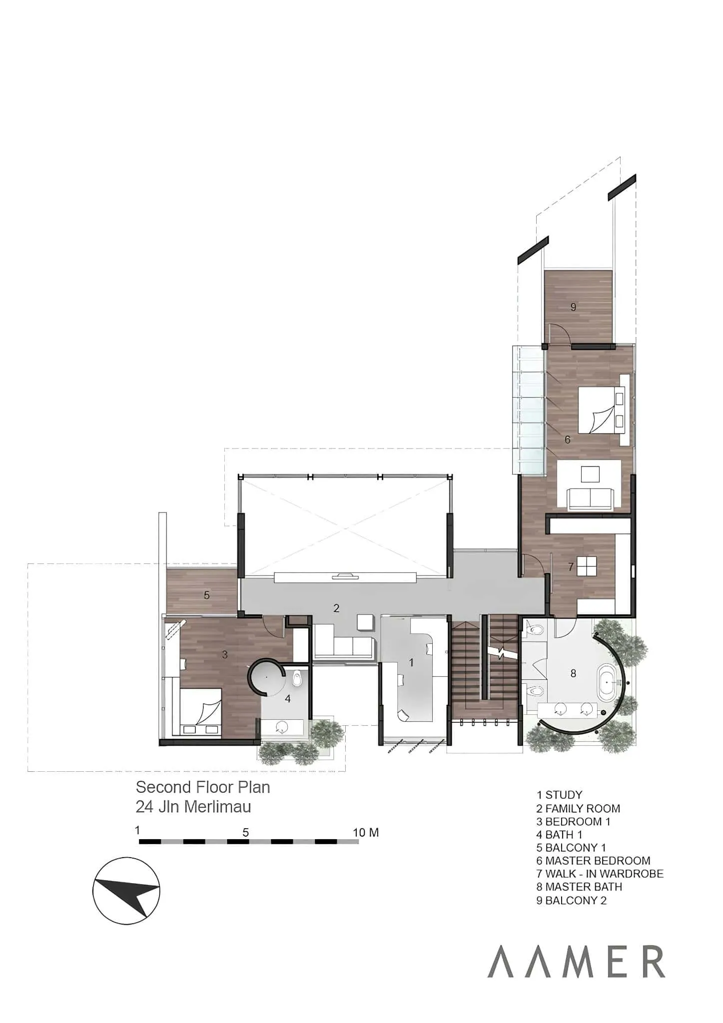 梅灵瓦街二楼平面图 梅灵瓦街二楼平面图,包括卧室和主卧。