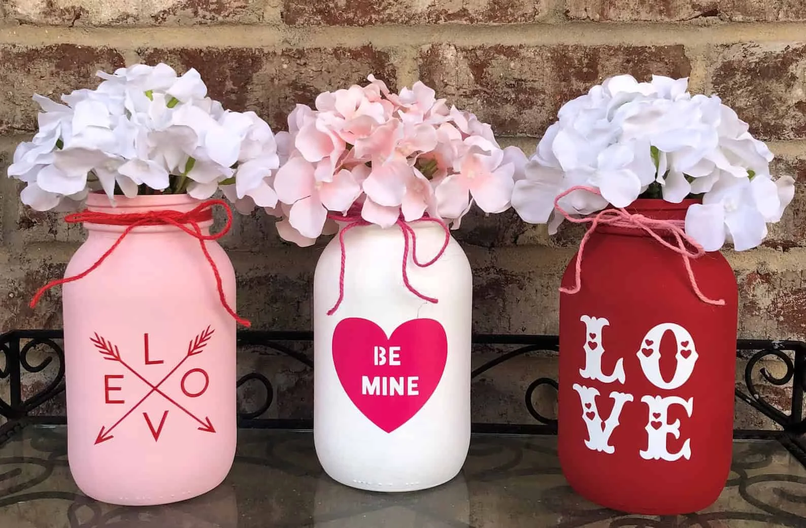 13. Rustic Heart Mason Jars