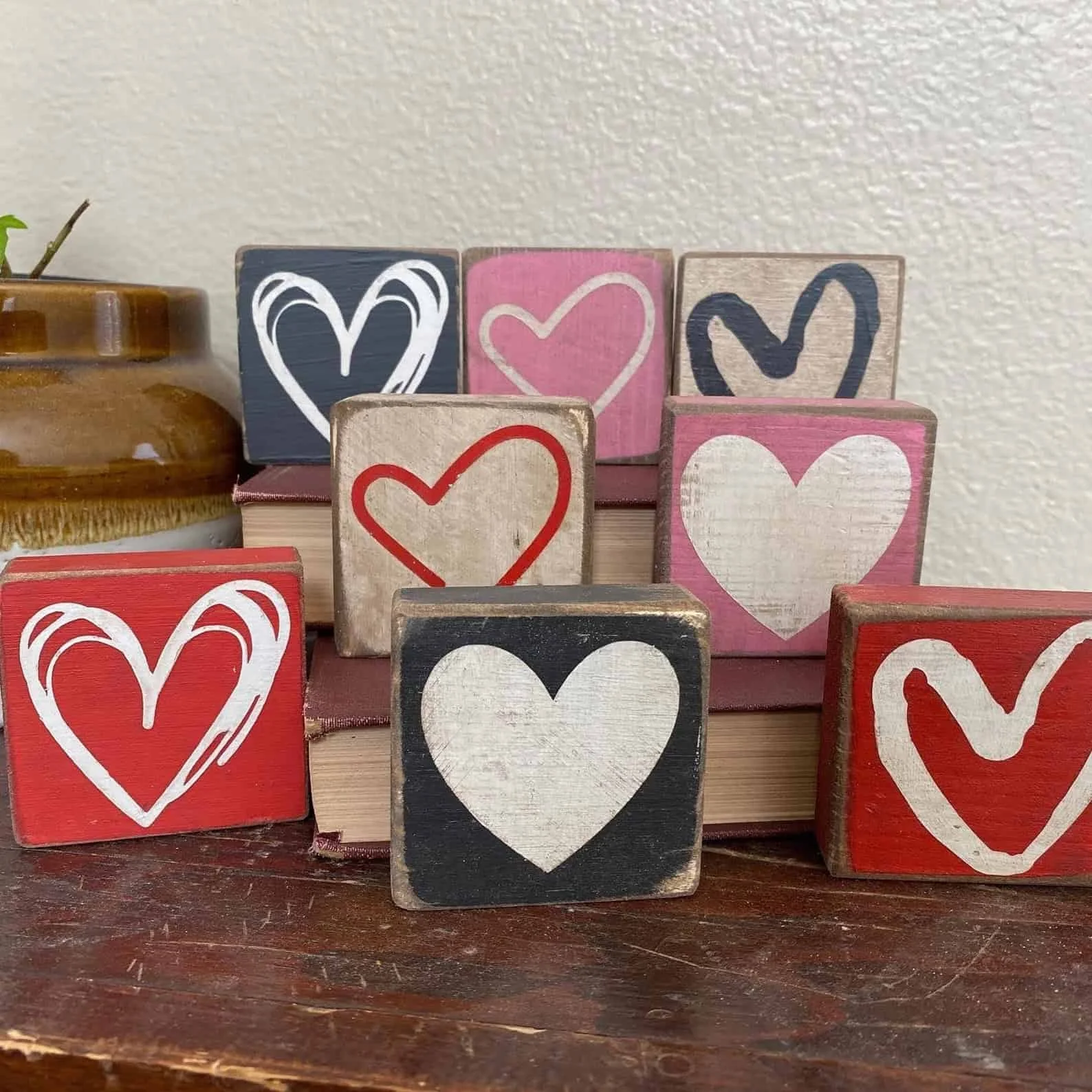 5. Small Wooden Heart Blocks