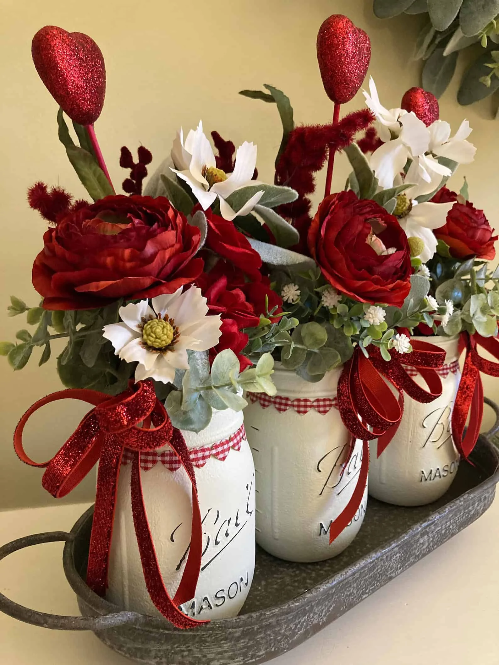 8. Mason Jar Centerpiece with Ribbons
