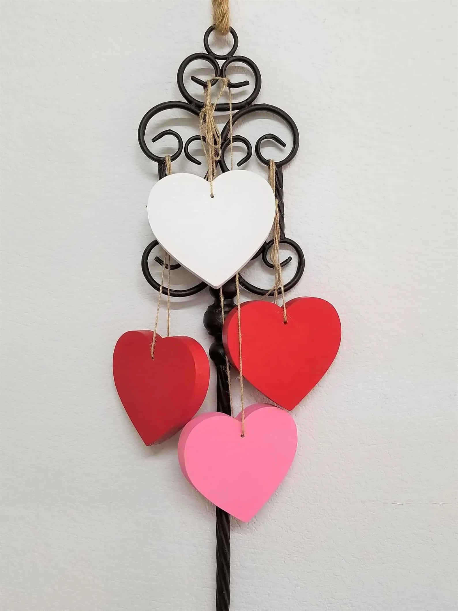 3. Hanging Wooden Hearts for Valentine's Day