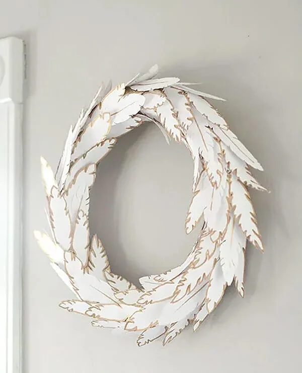 7. Winter Feather Wreath