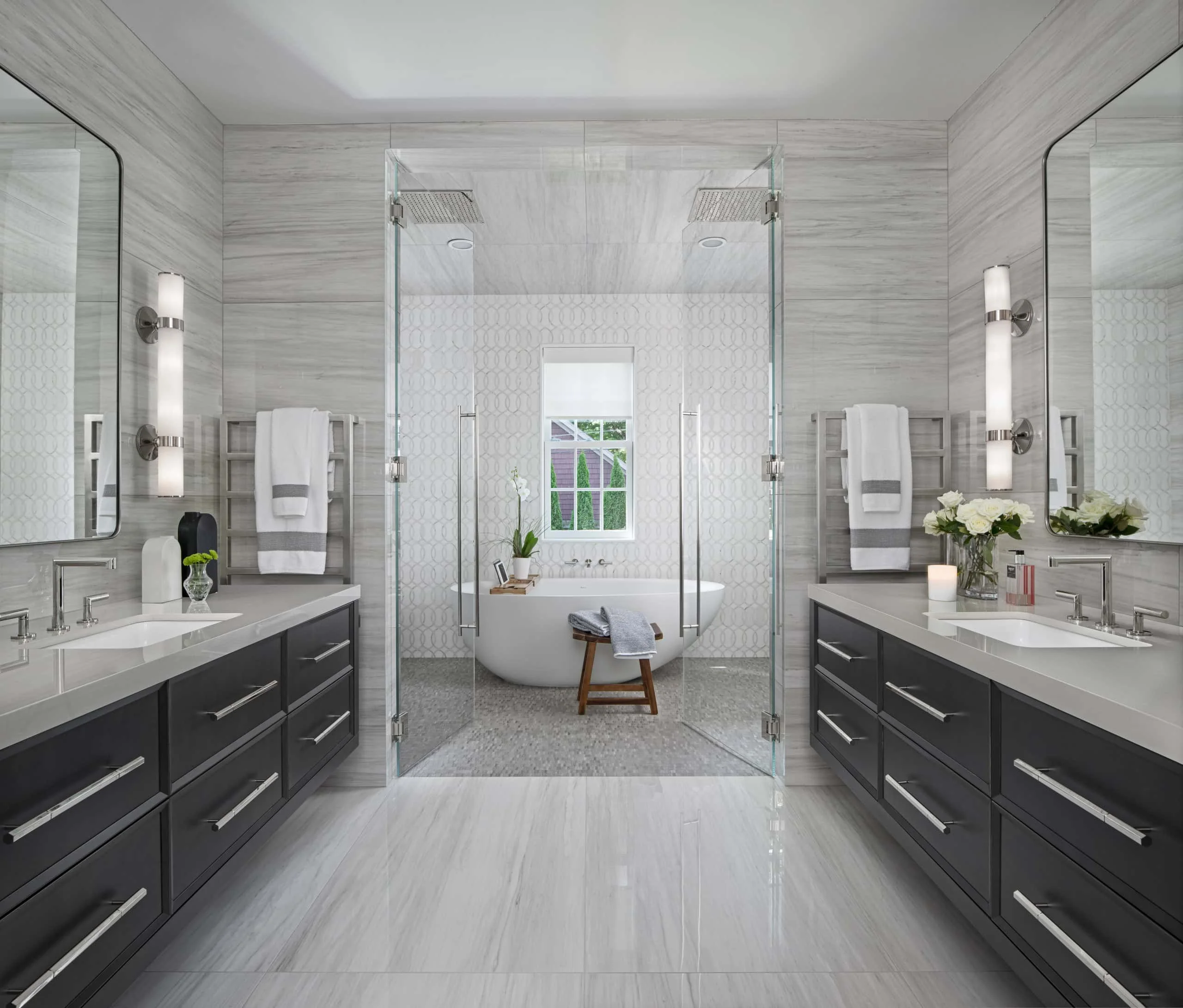 9. Transitional Bathroom Design